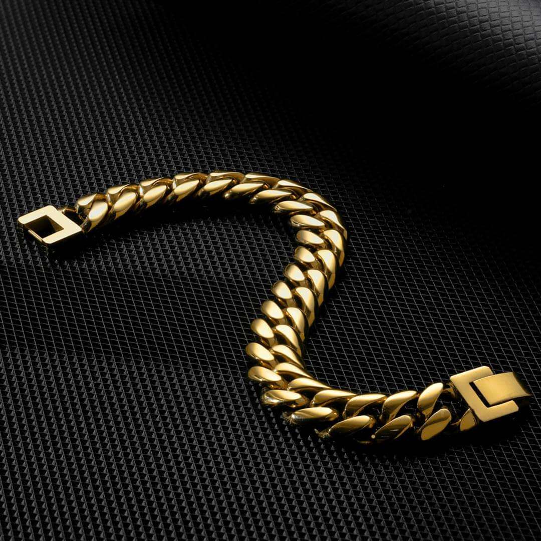 12mm Cuban Bracelet Gold