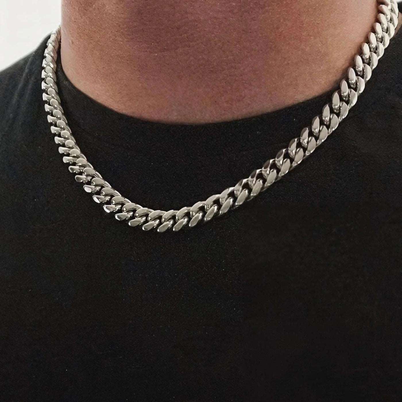 10mm Cuban Chain Silver