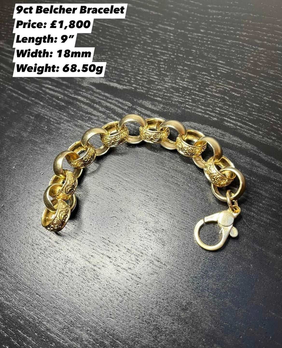 9ct XL Belcher Bracelet