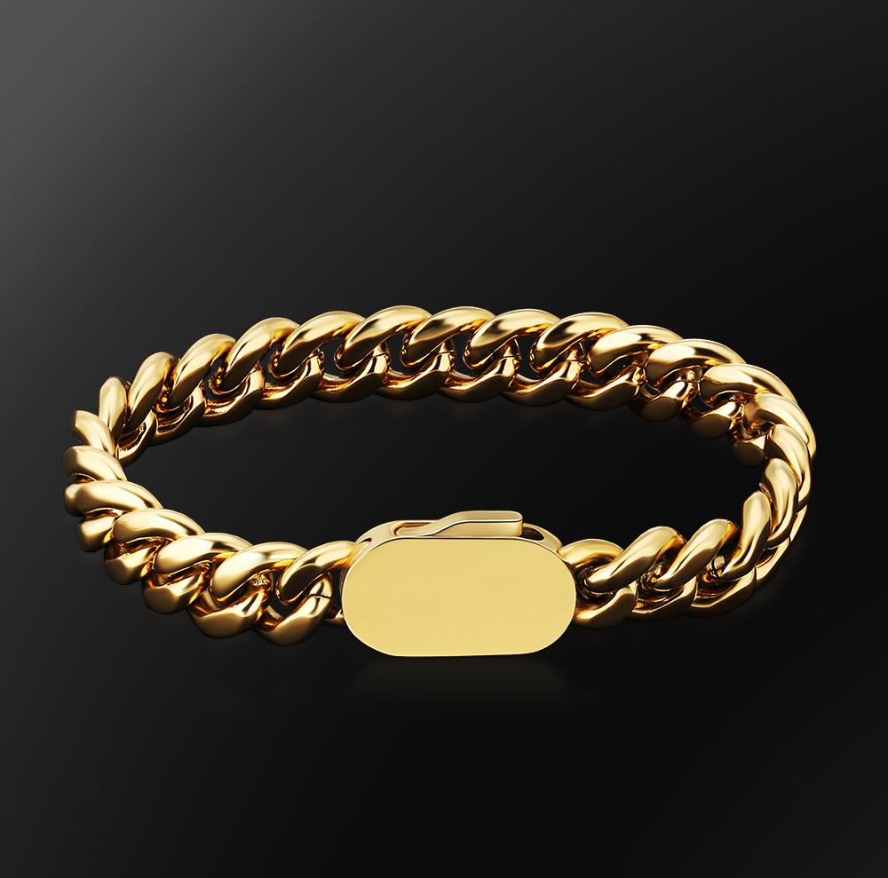 10mm Cuban Bracelet Gold