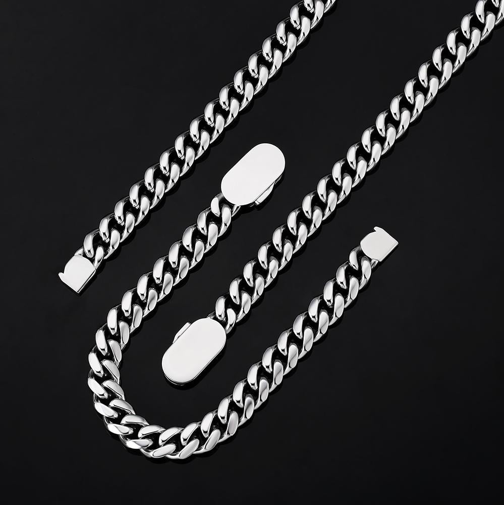 10mm Cuban Chain Silver