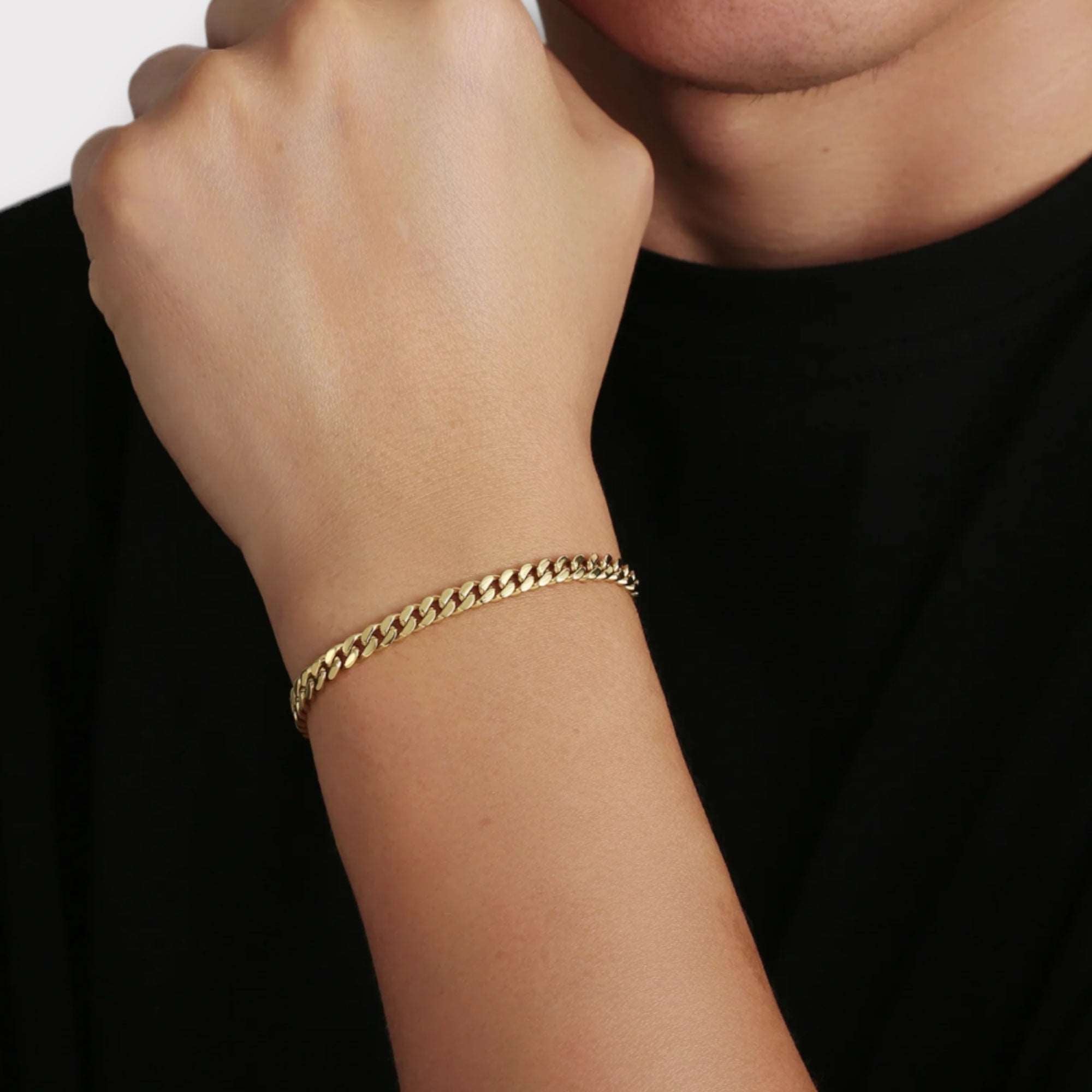 4mm Cuban Bracelet Gold