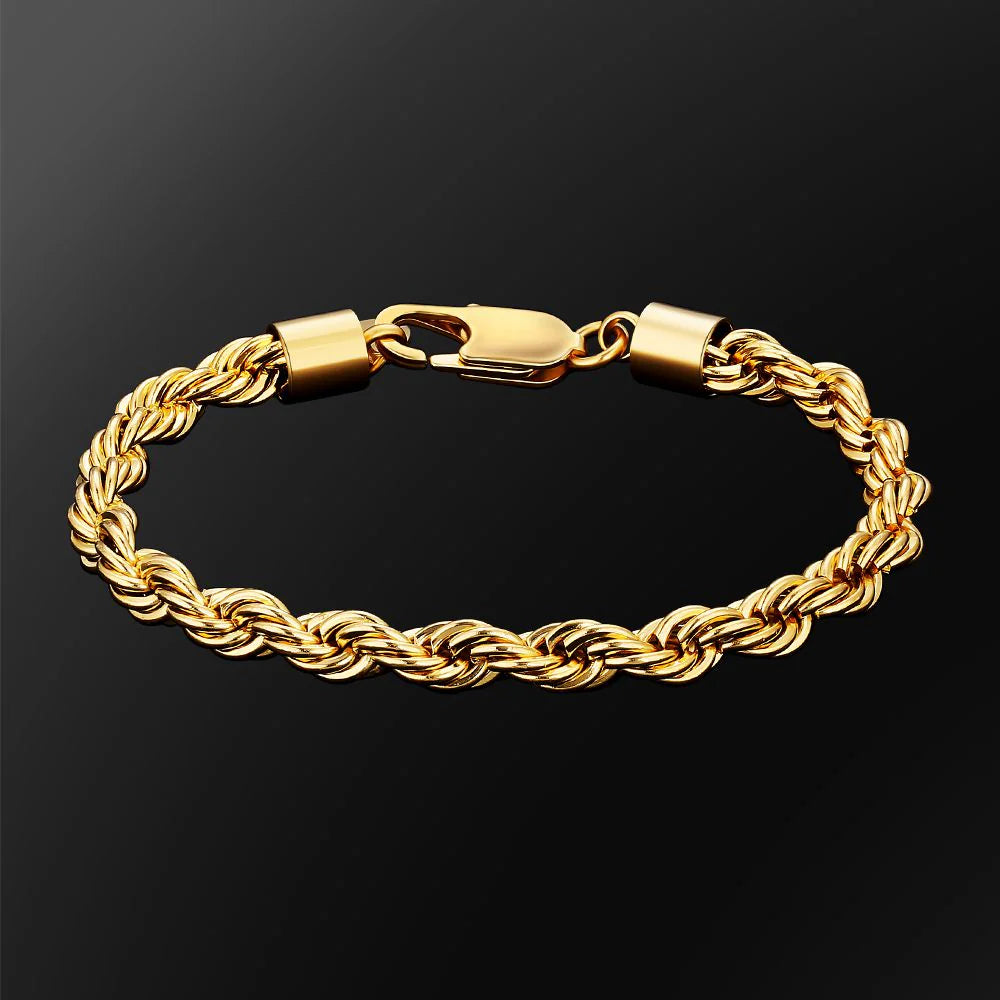 6mm Gold Rope Bracelet